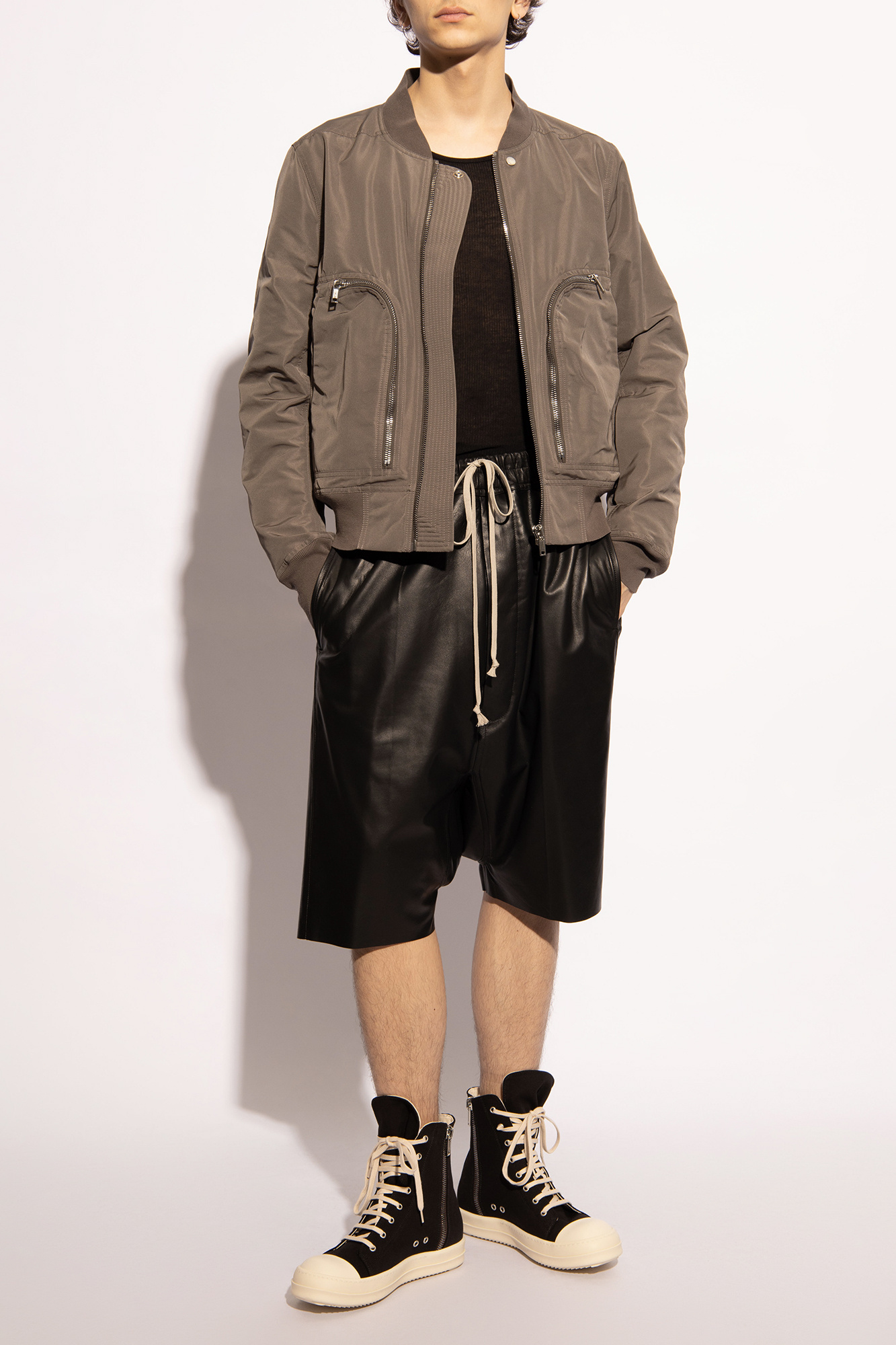 Rick Owens 'Rick's Pods' leather shorts | Men's Clothing | Vitkac